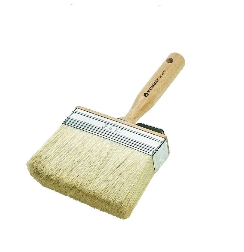 Плоская малярная щетка STORCH Flachenstreicher. Размер: 150/50 x 78 мм. Светлая щетина, профессиональная деревянная рукоятка. Арт.: 08 30 15.