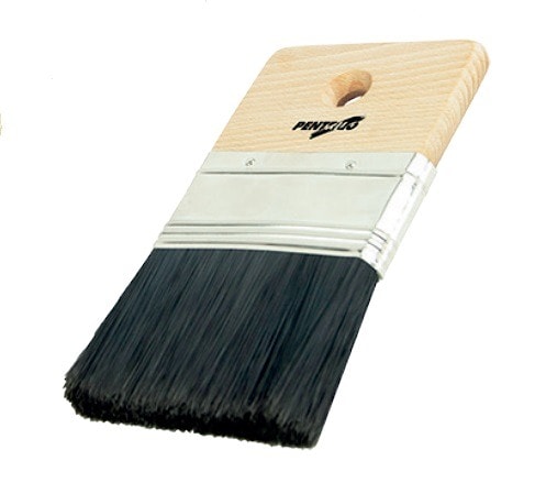 Флорентийская кисть для нанесения декоративных материалов Pentrilo Premium Florentina, S-3, 70 мм. Черный ворс Rendix.