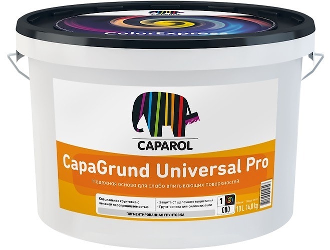 Водно-дисперсионная грунтовочная краска CapaGrund Universal Pro. Белая. Объем: 10 л.