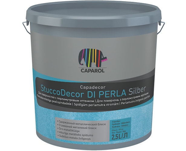 Capadecor StuccoDecor DI PERLA Silber (Кападекор ШтуккоДекор ДИ ПЕРЛА Сильбер): декоративная штукатурка с имитацией поверхности бархата, 1,25 л, серебро