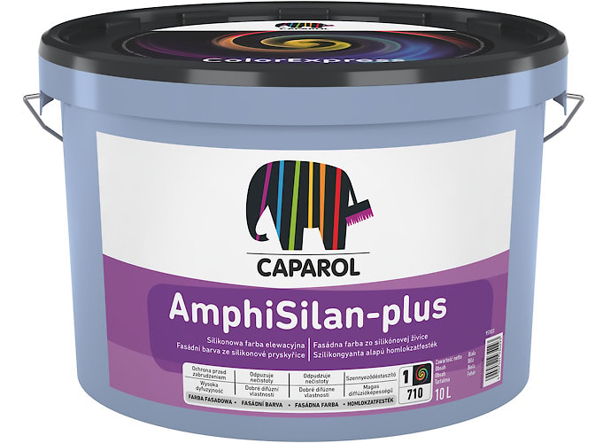 Caparol AmphiSilan Plus (АмфиСилан-Плюс): водно-дисперсионная силиконовая фасадная краска, база 3   
