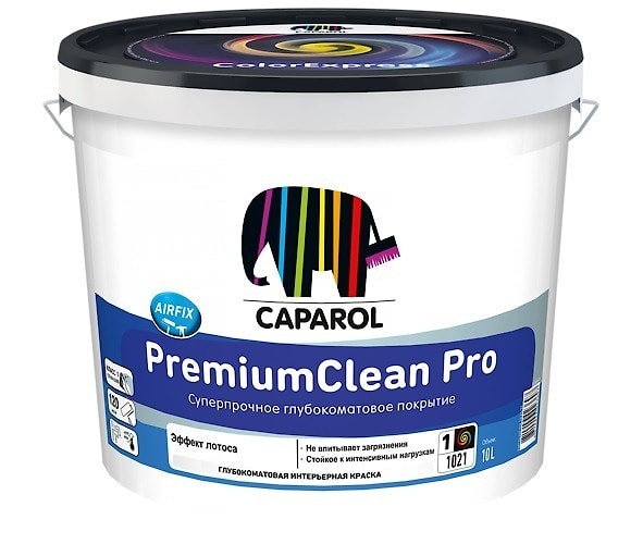 Caparol PremiumClean Pro (ПремиумКлин Про): водно-дисперсионная матовая акриловая интерьерная краска. База 1. Объем: 2,5 л.
