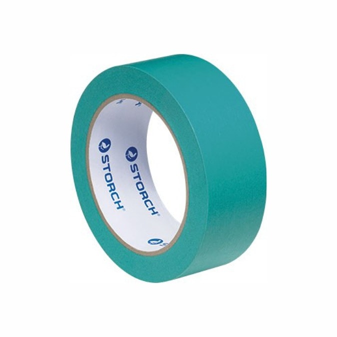 Специальная тонкая гладкая зеленая малярная лента STORCH Das Dunkelgrüne. Ширина: 38 мм. Рулон: 50 м. Для идеальных кромок. Арт.: 49 34 38.