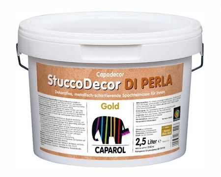 Акриловая водно-дисперсионная краска для внутренней декоративной отделки Capadecor Stucco Di Perla Gold 2,5л. Страна ввоза - Германия.  