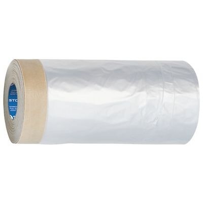 Укрывочная пленка с клейкой лентой STORCH CQ EasyTOP NoCut 70см*33м, легко и ровно рвется без ножа. На основе полиэтилена высокого давления (HDPE), толщина пленки 7 мкм. Арт. 488170F.