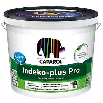 Caparol Indeko-plus Pro (Капарол Индеко-плюс Про): глубокоматовая интерьерная краска премиального качества База 1. Объем: 10 л.
