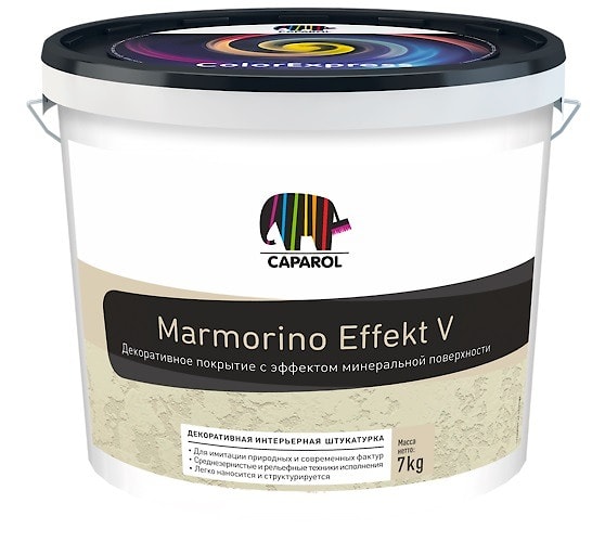 Декоративная штукатурка Caparol Marmorino Effekt 5 с эффектом минеральных поверхностей. 7 кг.