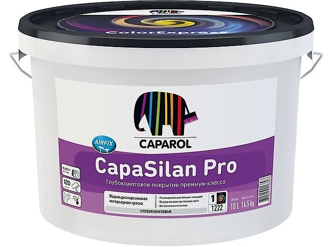 Интерьерная краска на основе силиконовых смол CapaSilan Pro. База 1. Объем: 2,5 л.  