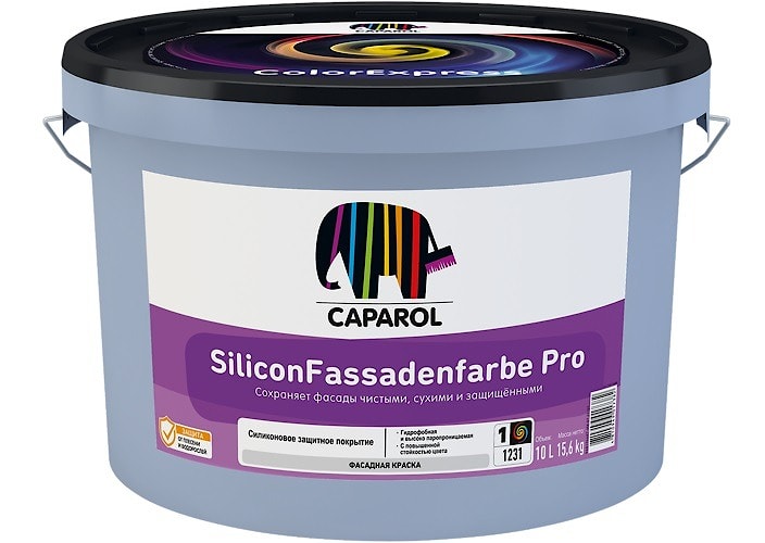 Силиконовая фасадная краска Caparol SiliconFassadenfarbe Pro. База 1. Объем: 10 л (15,6 кг).