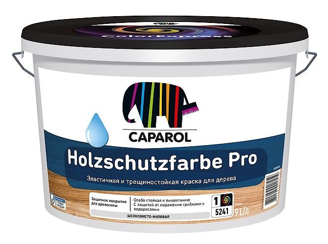Caparol Holzschutzfarbe Pro (Капарол Хольцшутцфарбе Про): фасадная и интерьерная акрилатная краска для древесины. База 3. Объем: 2,35 л. 