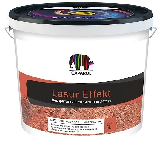 Caparol Lasur Effekt (Капарол Лазурь Эффект): дисперсионно-силикатная лазурь   