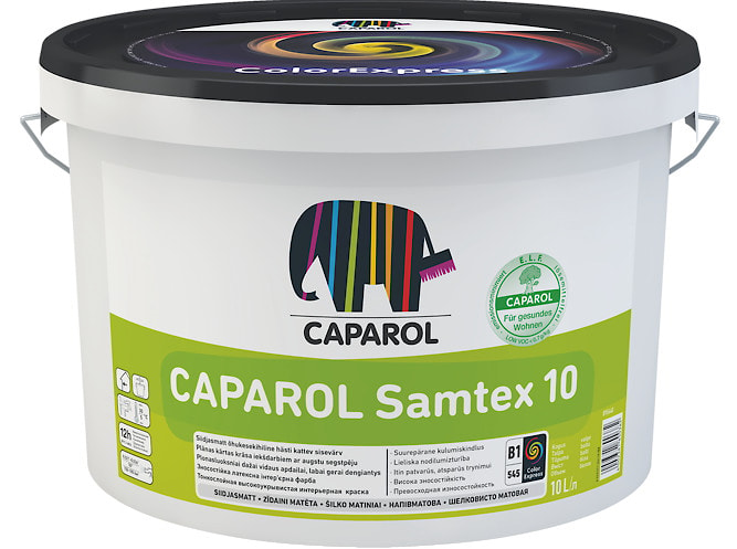 Caparol Samtex 10 E.L.F.(Замтекс 10 Е.Л.Ф.): водно-дисперсионная латексная краска (база 1)   