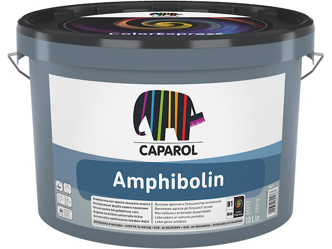 Caparol Amphibolin E.L.F. (Амфиболин Е.Л.Ф.): универсальная водно-дисперсионная акрилатная краска (база 1, фасовка 2,5 л)   