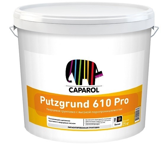 Водно-дисперсионная грунтовочная краска Capatect Putzgrund 610 Pro. База 1. Белая. Объем: 8 кг.